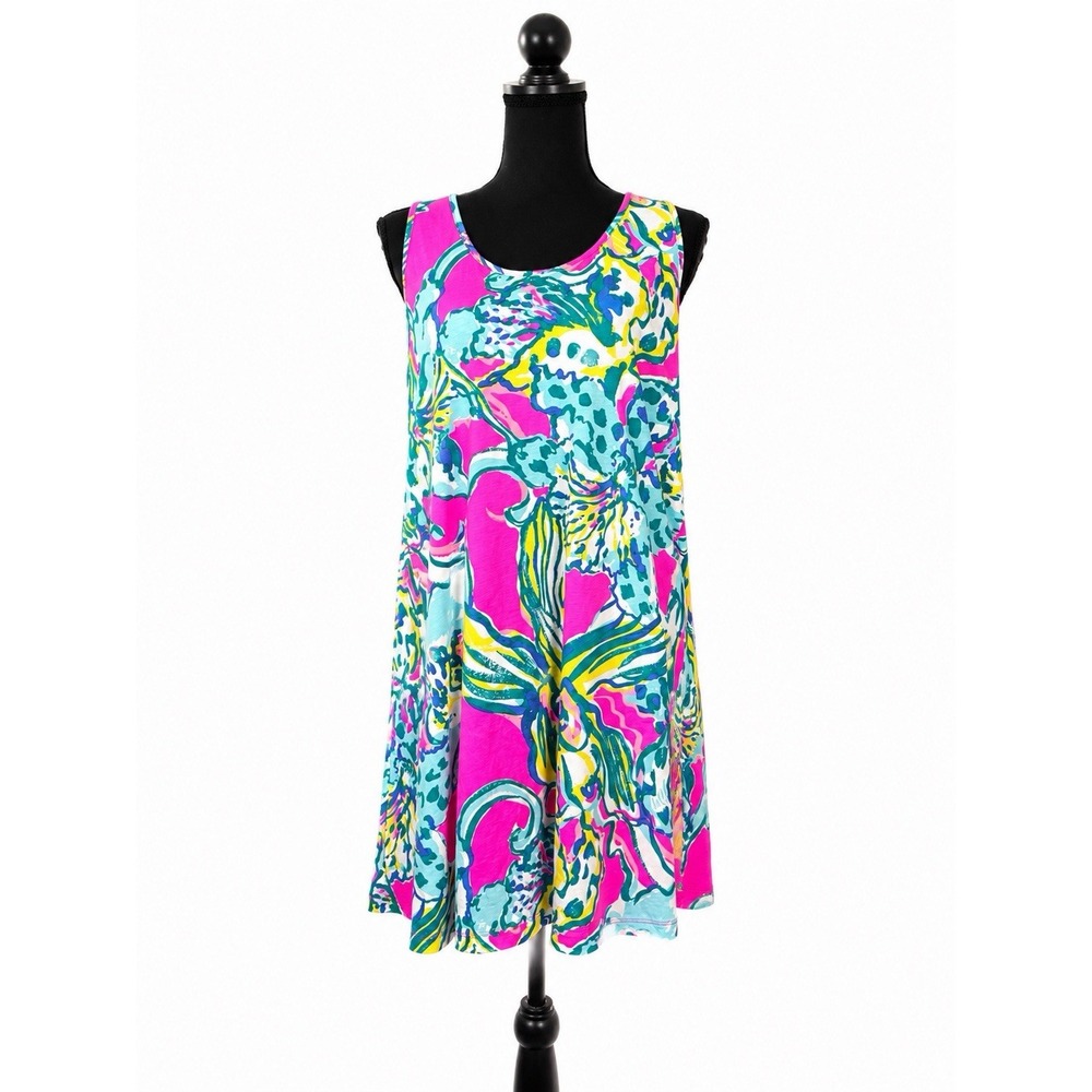 Lilly Pulitzer Melle Trapeze Tank Dress in Magenta Hottie M